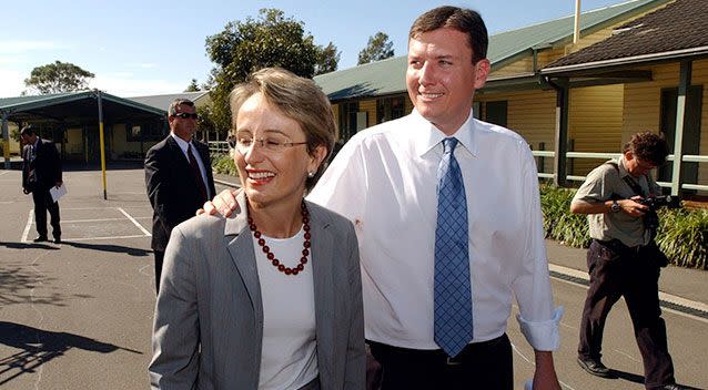 Lucinda and John Brogden during the NSW State election in 2003. Source: AAP