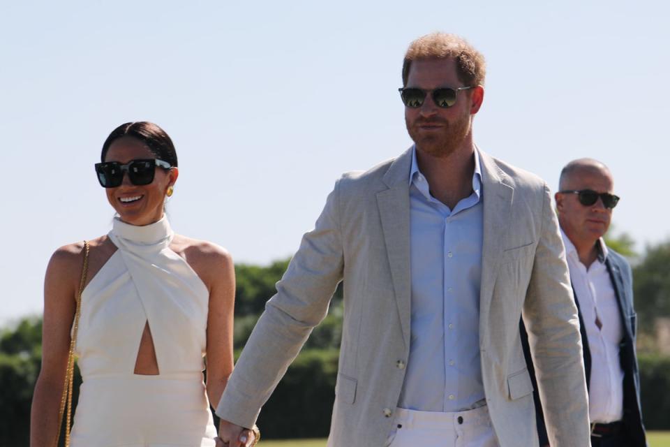 The Duke and Duchess of Sussex at a charity polo event in Florida (Yaroslav Sabitov/PA) (PA Wire)
