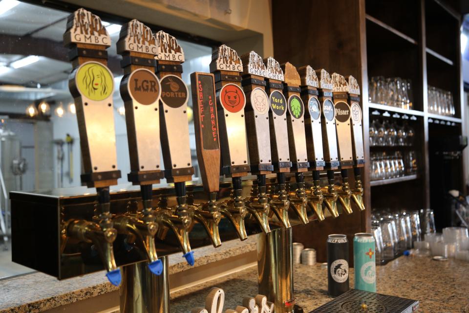 Beer taps sit at the ready, April 19, 2024 at Guadalupe Mountain Brewing Company.