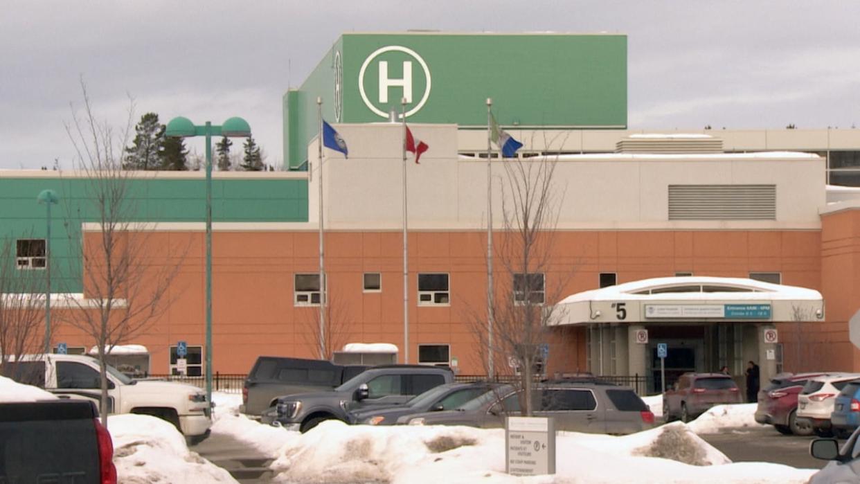 The Whitehorse General Hospital in late 2023. The hospital's orthopedic surgery unit has stopped taking new patients until further notice as the wait list for elective joint replacement surgery has grown exponentially. (Kiyoshi Maguire/CBC - image credit)