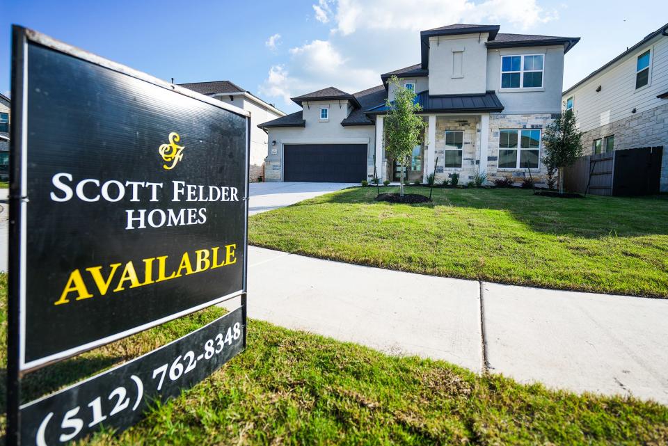 A newly built Scott Felder Home for sale in the Blackhawk subdivision in Pflugerville in April.