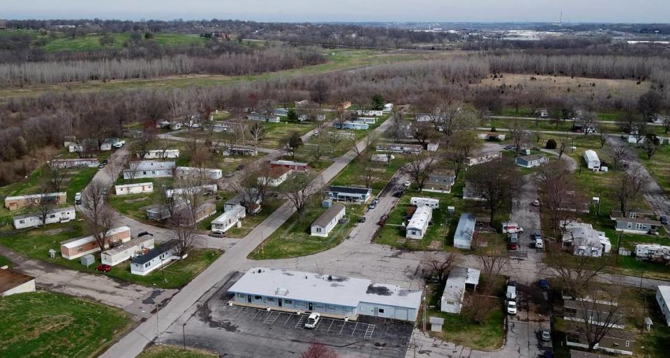 A stadium was once envisioned on this land where Jackson County is now planning to build a new jail. The site has been occupied by a long-established trailer park known as Heart Mobile Village and a former airfield along the Blue River.