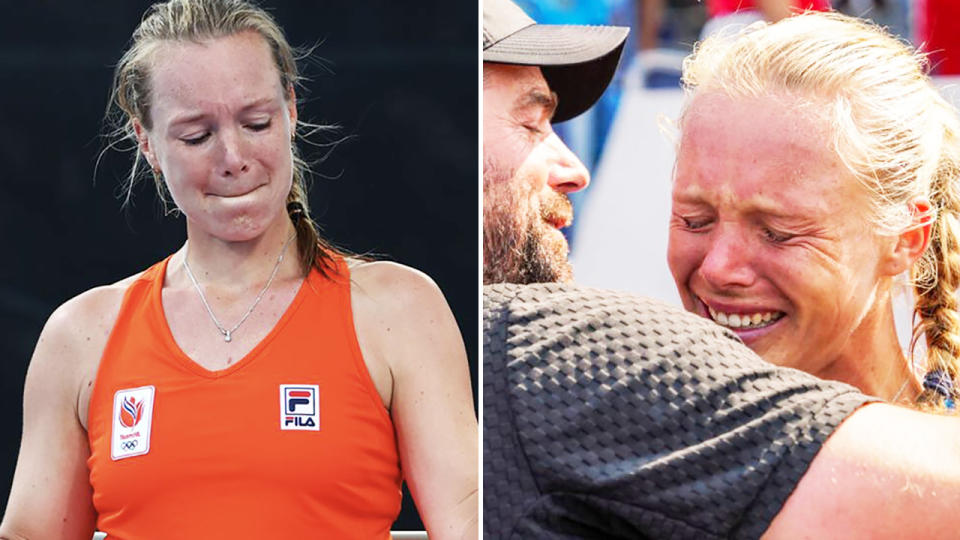 Kiki Bertens, pictured here after playing her last singles match at the Tokyo Olympics.