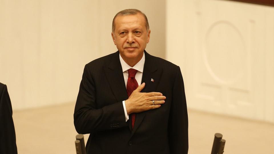 Recep Tayyip Erdogan, Präsident der Türkei, kommt zu seiner Vereidigung im Parlament.