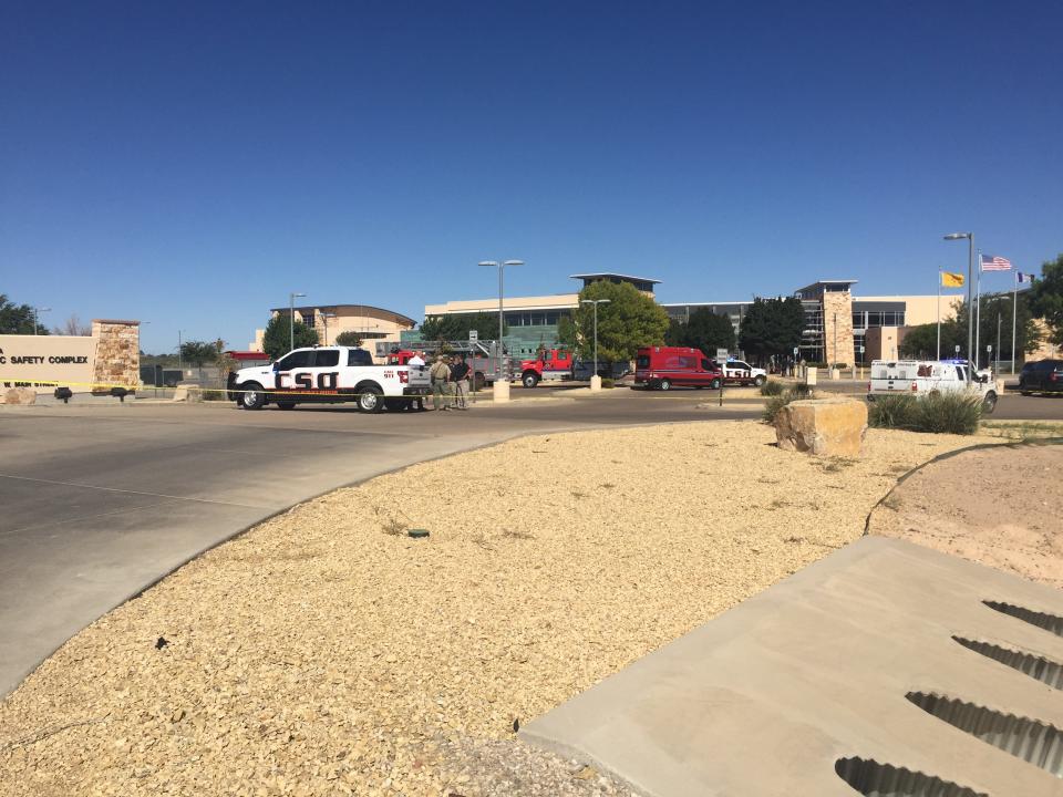 The Artesia Public Safety Complex was blocked off after an alleged shooting on the morning of Oct. 12, 2023.