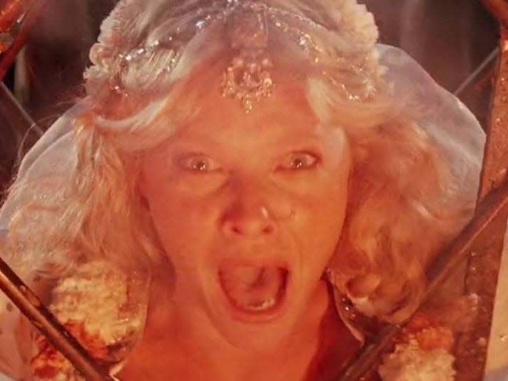 Kate Capshaw as Willie Scott screaming in "Indiana Jones and the Temple of Doom."