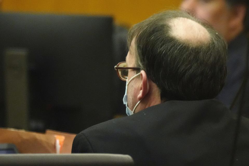 Bryan Patrick Miller listens to the guilty verdict from Judge Suzanne Cohen at the Superior Court of Arizona in Maricopa County in Phoenix on April 11, 2023.