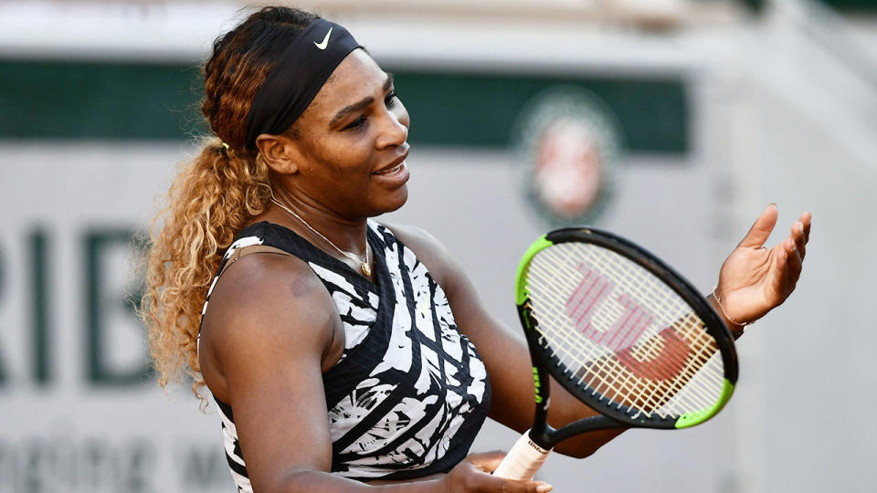 Serena Williams is seen here looking frustrated at the French Open.