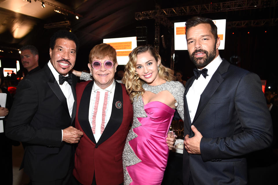 Lionel Richie, Elton John, Miley Cyrus, and Ricky Martin