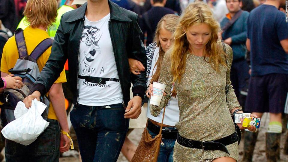 <p>Pete Doherty and Kate Moss are seen at the Glastonbury Music Festival 2005.</p><div class="cnn--image__credit"><em><small>Credit: MJ Kim/Getty Images / Getty Images</small></em></div>