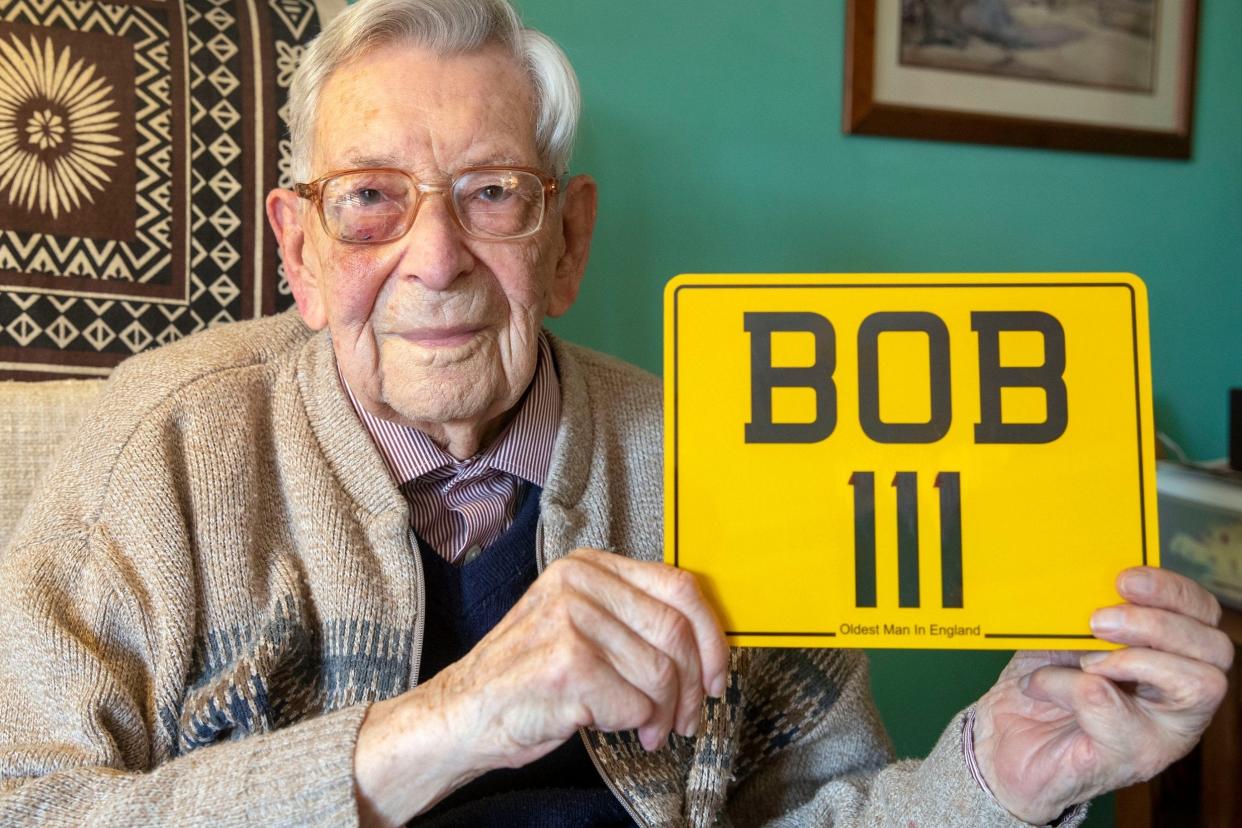 Bob Weighton, from Alton, with his personal number plate for his mobility scooter: PA