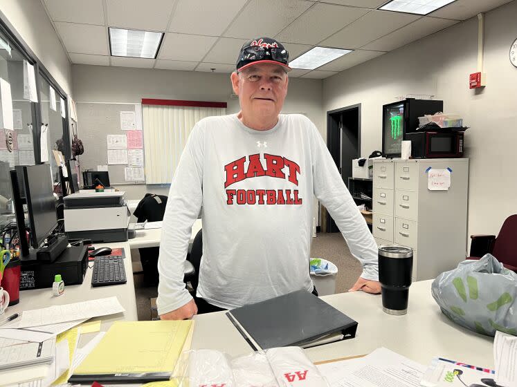 Hart football coach Rick Herrington is back coaching after heart transplant surgery in April.