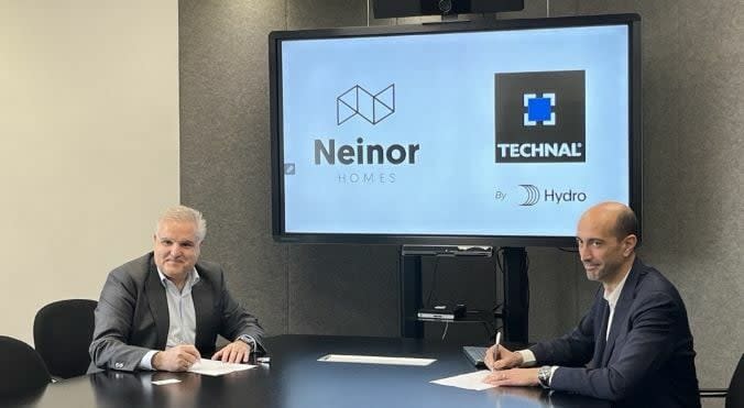 Neinor Homes firma un acuerdo con TECHNAL para reducir hasta en un 88% la huella de carbono