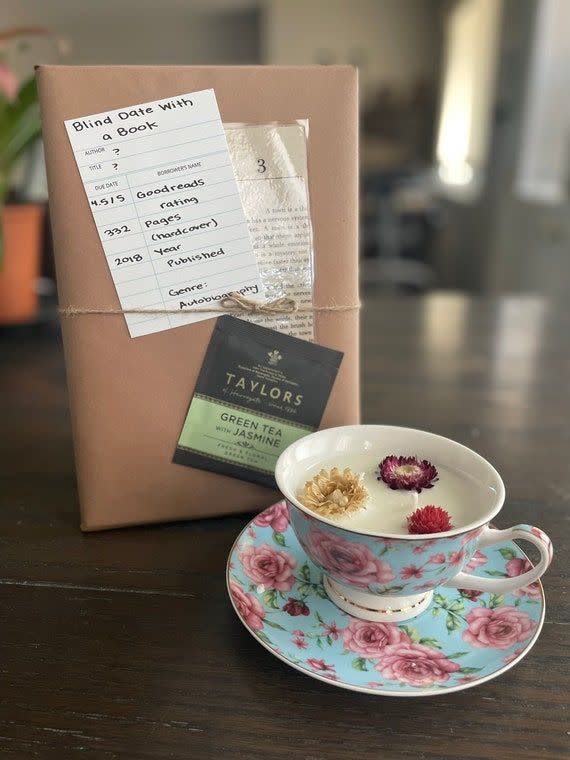 Blind Date with a Book and a Tea Cup Candle