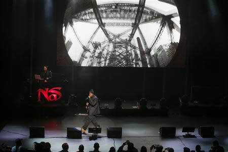 Rapper Nas performs after the 2014 Tribeca Film Festival opening night screening of 'Time Is Illmatic' in New York April 16, 2014. REUTERS/Shannon Stapleton