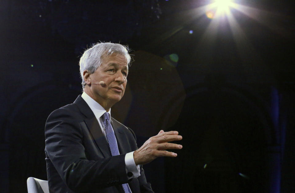 Jamie Dimon, Chairman & CEO of JP Morgan Chase & Co, speaks during the Bloomberg Global Business Forum  in New York on September 25, 2019. (Photo by Kena Betancur / AFP)        (Photo credit should read KENA BETANCUR/AFP via Getty Images)