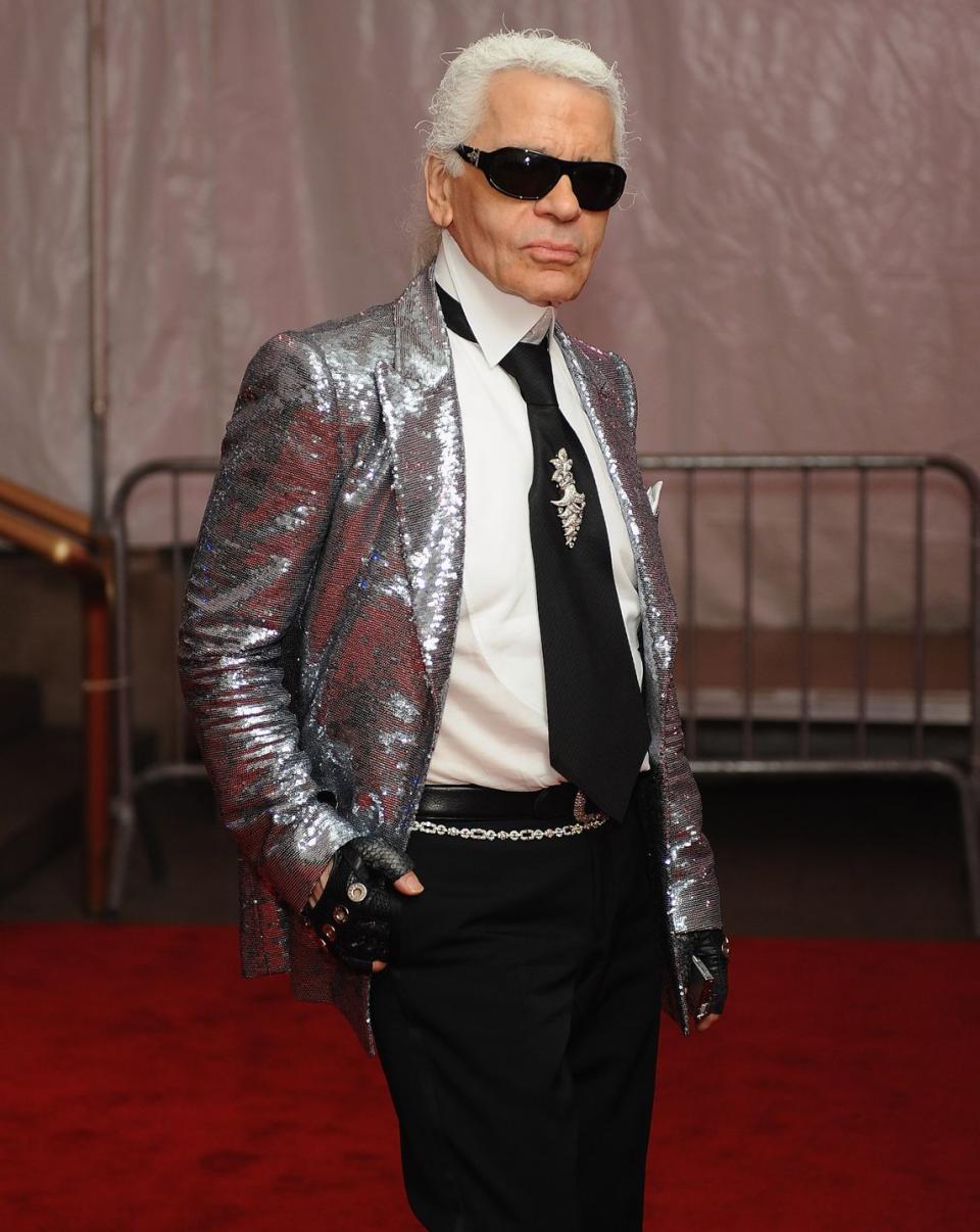 <span class="caption">The late Karl Lagerfeld at the Met Gala in 2008.</span><span class="photo-credit">Dimitrios Kambouris - Getty Images</span>