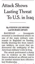NYT headline on Iraq attack