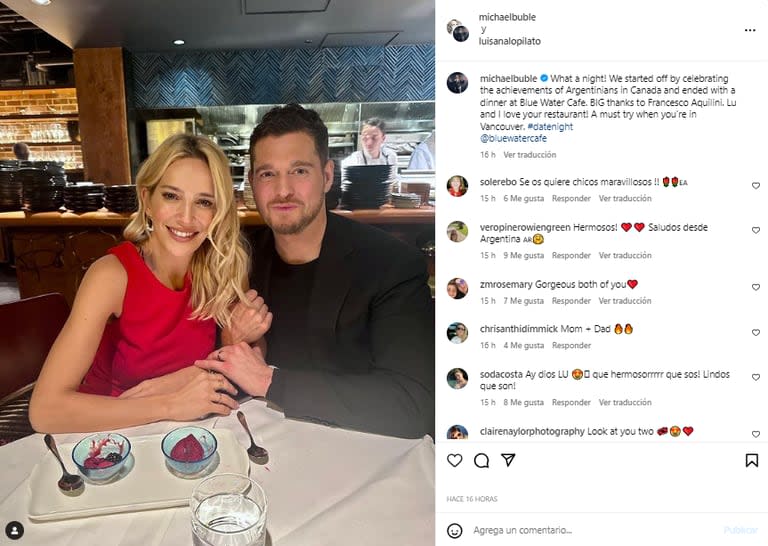 La cita romántica de Luisana Lopilato y Michael Bublé