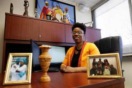 Doctor Omolara Uwemedimo, a pediatrician at Cohen's Children's Medical Center, poses at her office in New Hyde Park, New York, U.S., February 13, 2018. Picture taken February 13, 2018. REUTERS/Shannon Stapleton