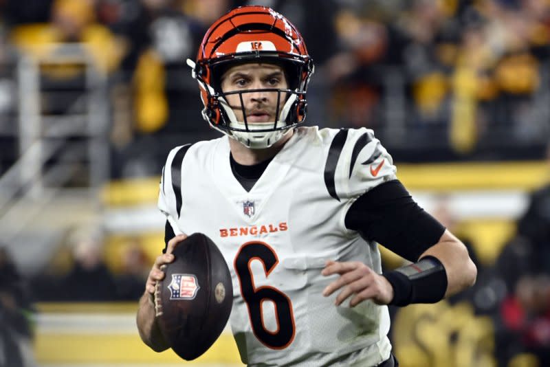 Cincinnati Bengals quarterback Jake Browning threw 12 touchdown passes and seven interceptions last season. File Photo by Archie Carpenter/UPI