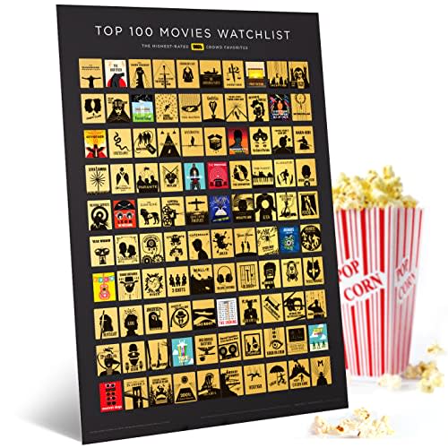 Official IMDb Top 100 Movies Scratch Off Poster - Made in USA with IMDb - Premium Bucket List - 16.5x23.4
