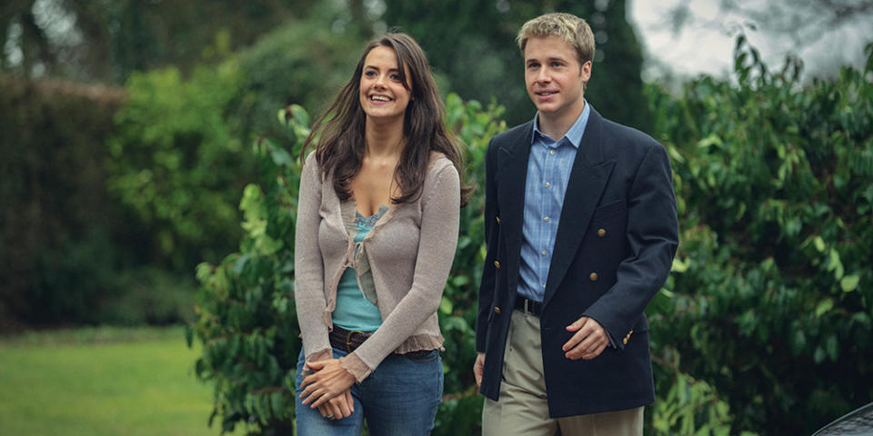 Meg Bellamy and Ed McVey as Kate Middleton and Prince William in the upcoming season of The Crown.