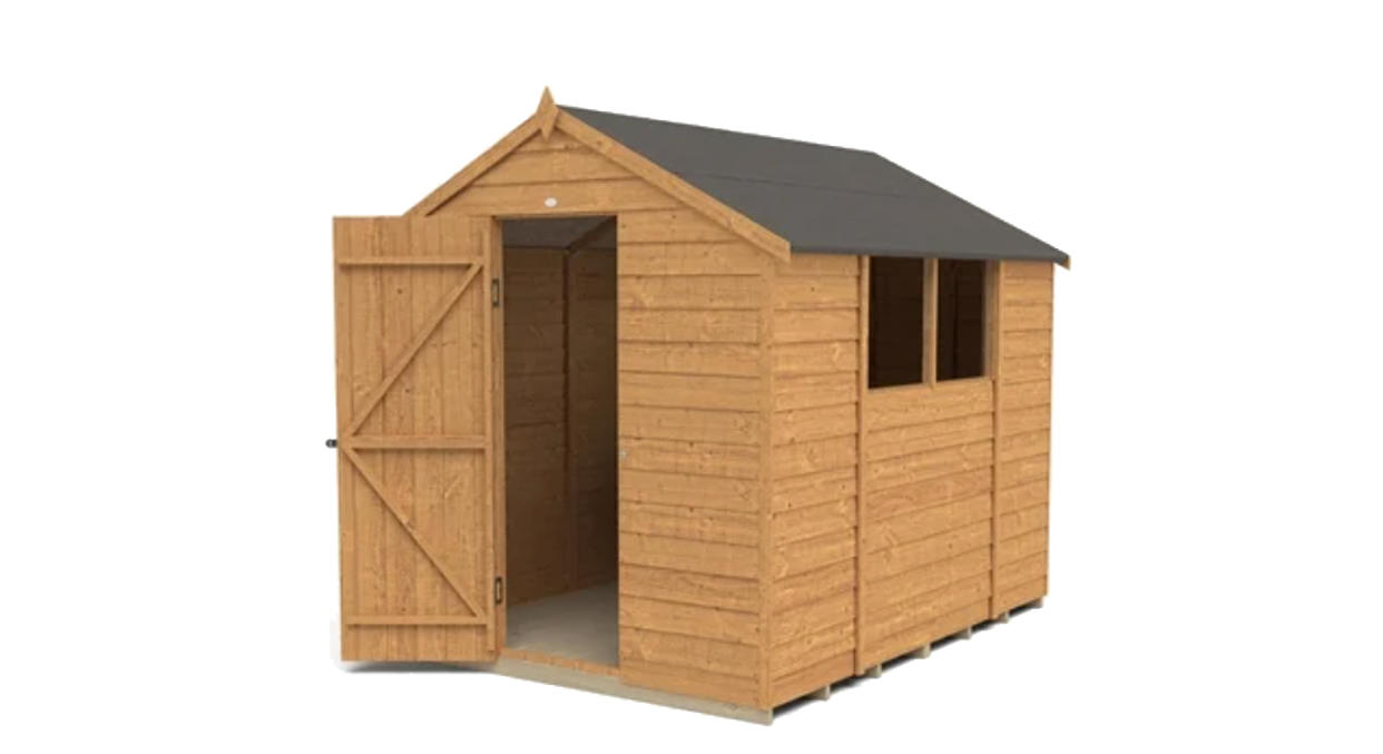 8x6ft Forest Overlap Dip Treated Apex Shed