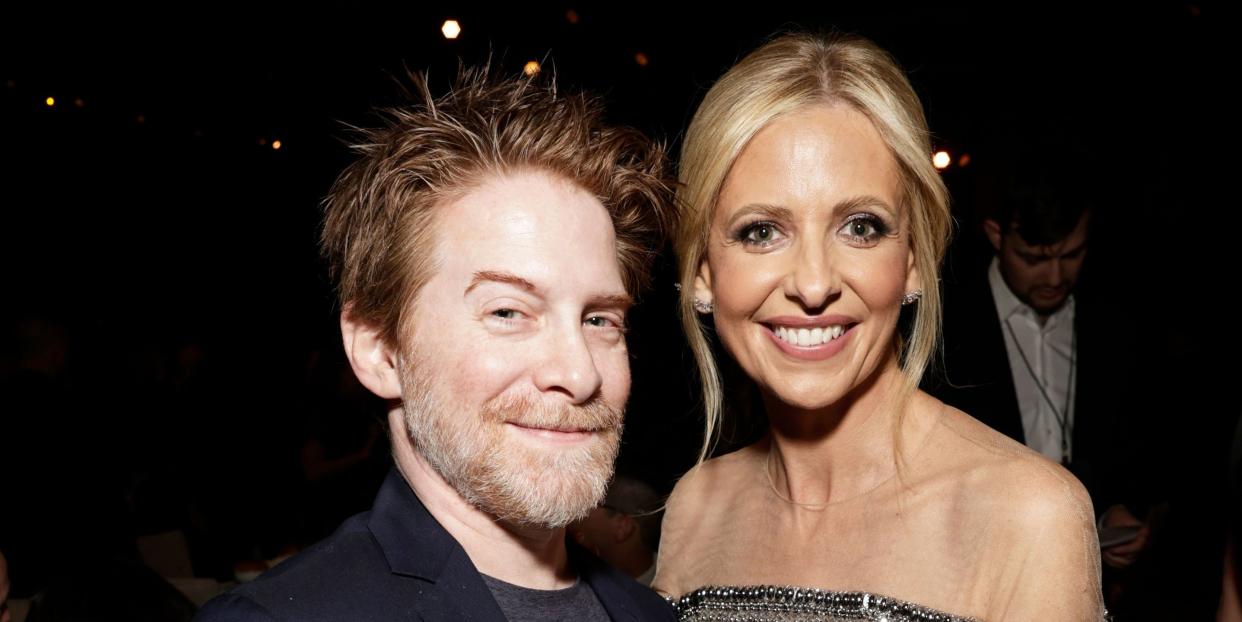 seth green, sarah michelle gellar at the 35th annual producers guild awards cocktail party at the ray dolby theatre