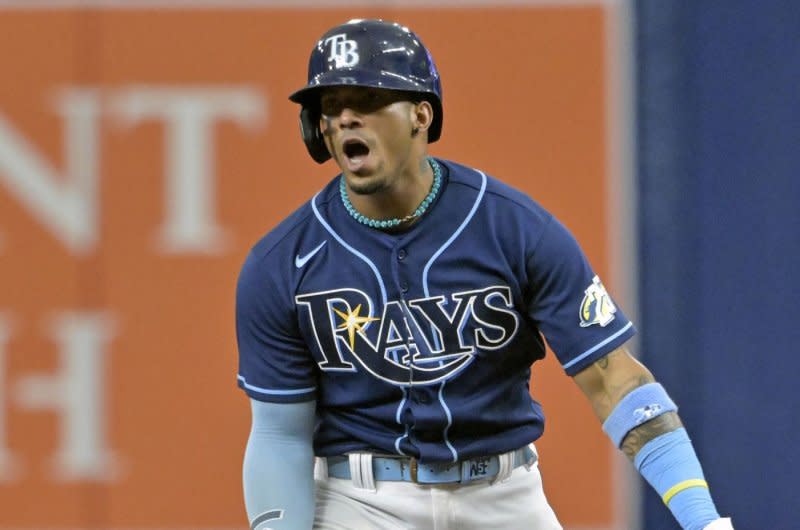 The Tampa Bay Rays stopped payment on shortstop Wander Franco's contract. File Photo by Steve Nesius/UPI