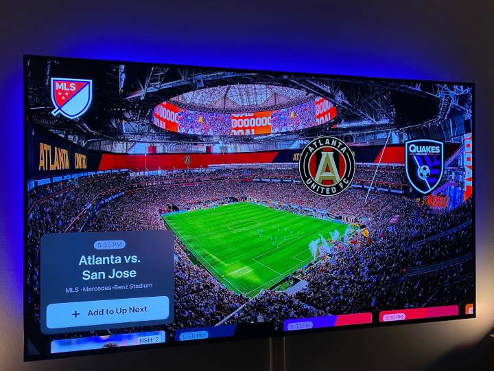 Atlanta-San Jose game page for MLS Season Pass on Apple TV.