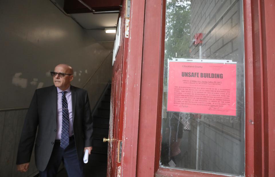 Rockland Office of Codes Director Ed Makunas at 17 Ridge Ave., in Spring Valley May 19, 2022. The apartment building has been declared unsafe because of violations of fire and safety codes.