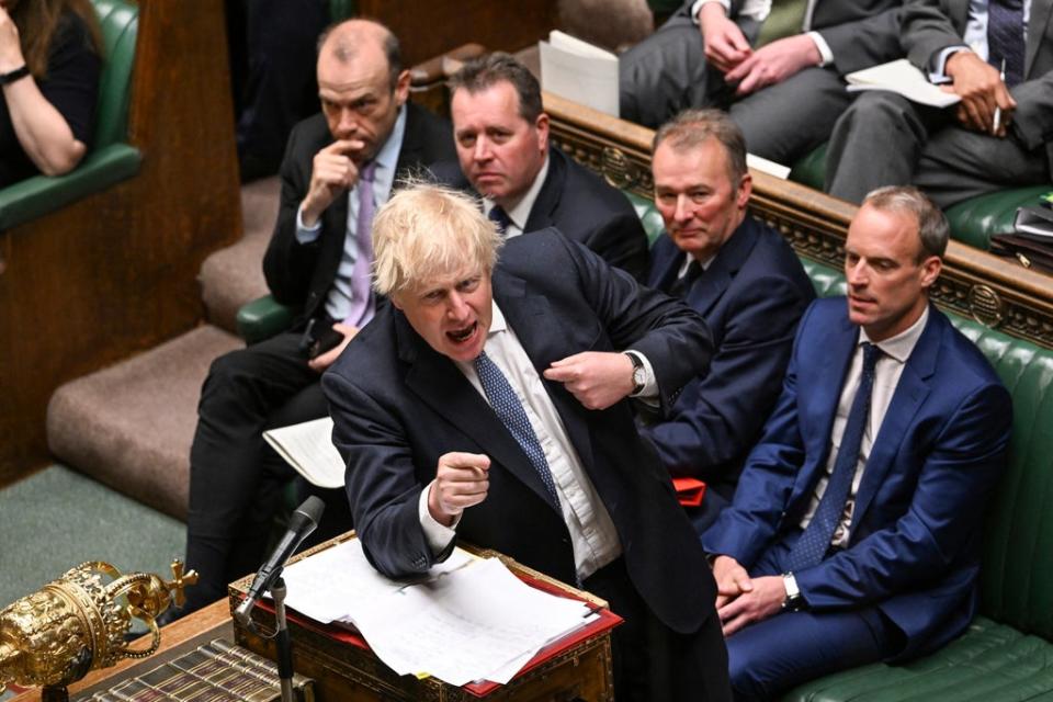 The Prime Minister taking questions at the House of Commons on Wednesday (via REUTERS)