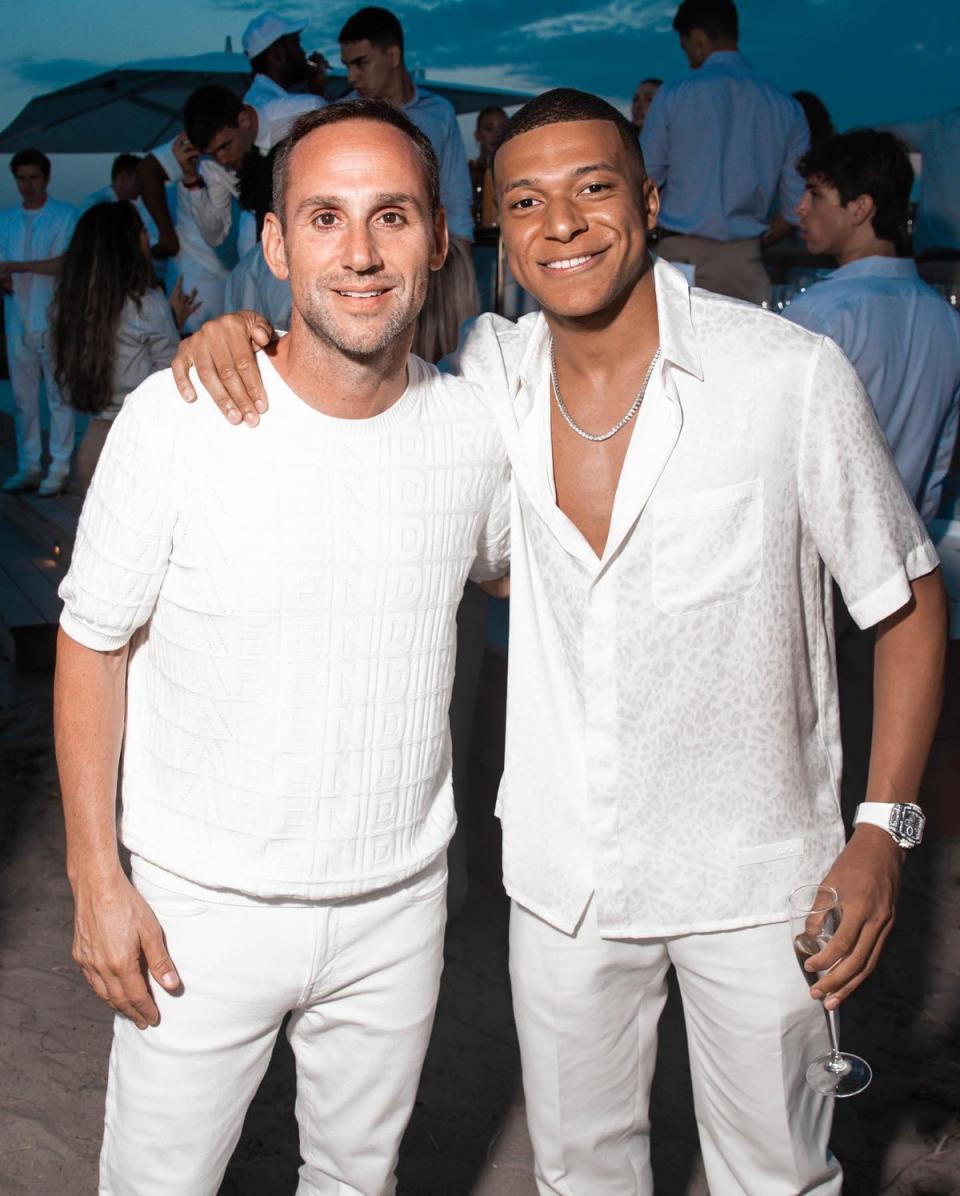 Michael Rubin and Kylian Mbappé at the Hamptons party (Michael Rubin/Instagram)