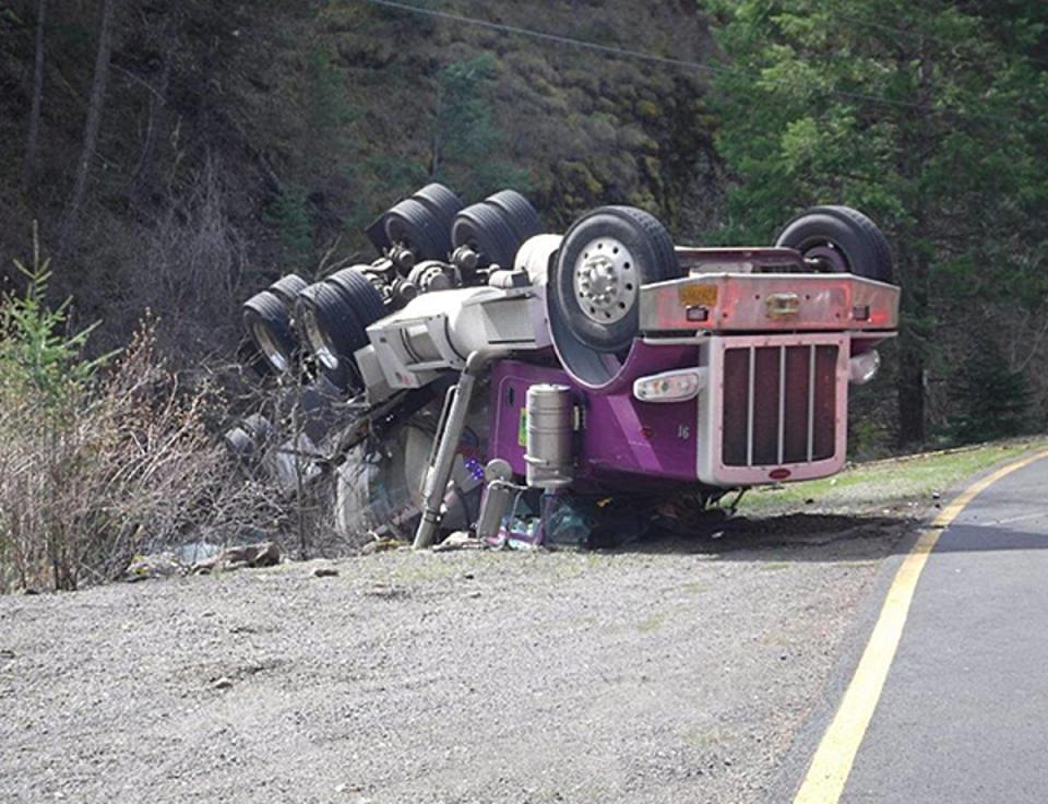 The truck driver came away from the accident with only minor injuries (Oregon Department of Fish and Wildlife)