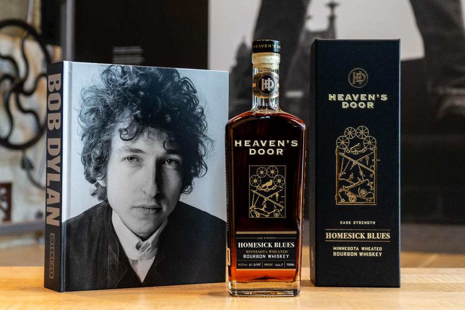 A "Homesick Blues" ” Minnesota Wheated Bourbon limited-edition bundle ($149) includes a bottle of the 122.7-proof whiskey, custom box with a copy of Bob Dylan’s original handwritten lyrics to "Knockin' On Heaven's Door," and the book "Bob Dylan: Mixing Up The Medicine."