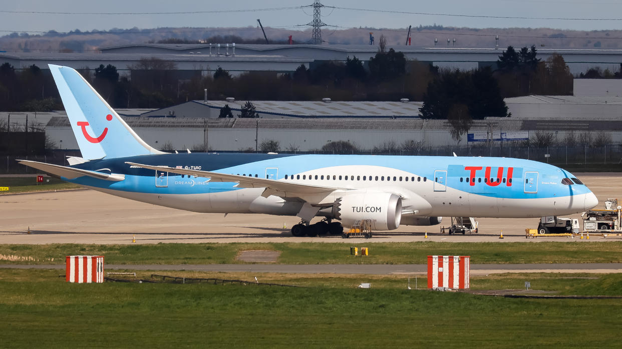 Birmingham Airport, United Kingdom - 1 April, 2022: TUI Boeing 787 (G-TUIC) parked up.