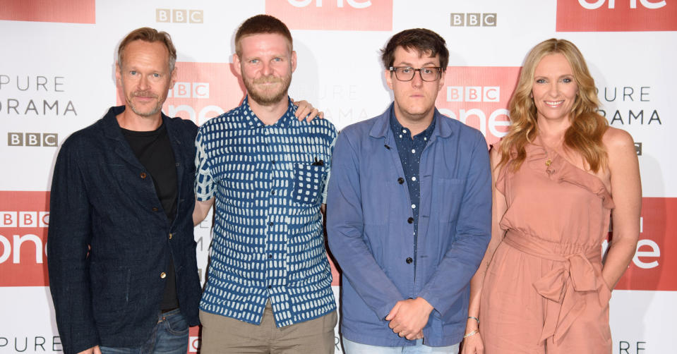 ‘Wanderlust’ stars Toni Collette, Steven Mackintosh, writer Nick Payne and director Luke Snellin. (REX/Shutterstock)