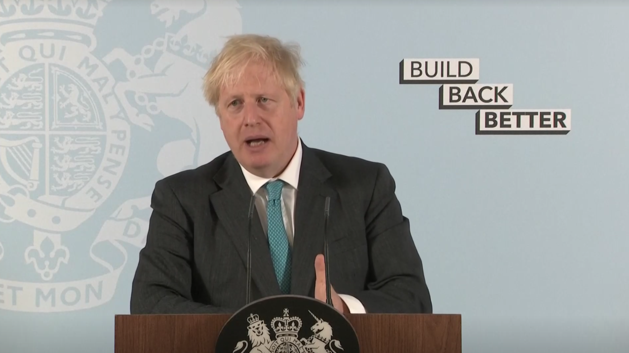 Boris Johnson's skills speech. (Reuters TV)