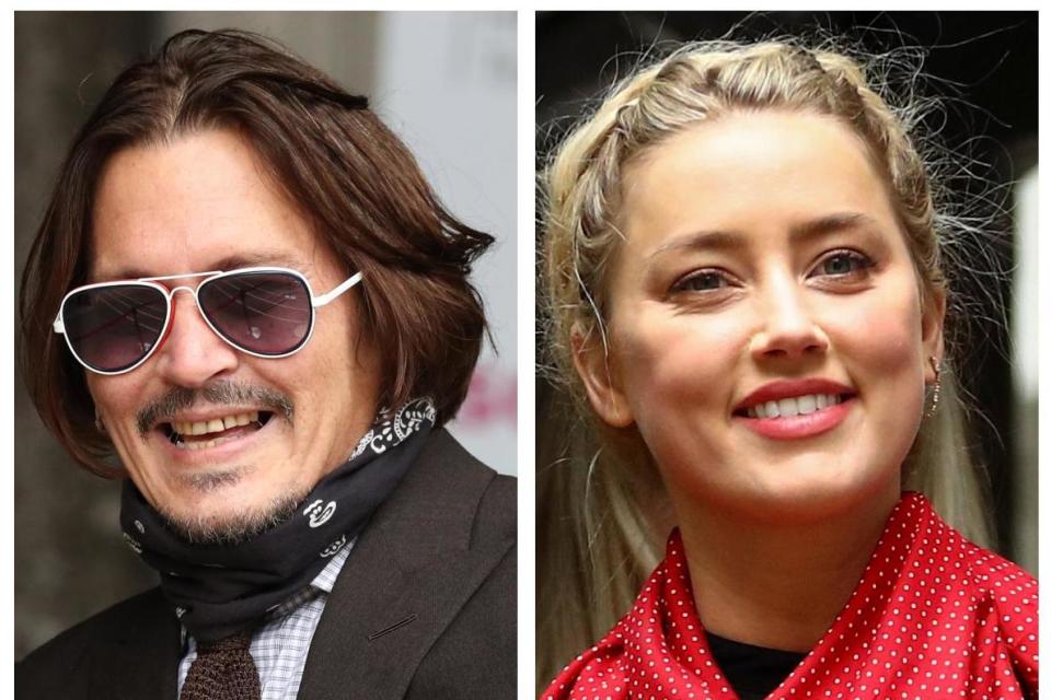 Johnny Depp and Amber Heard arriving in court: PA/Reuters