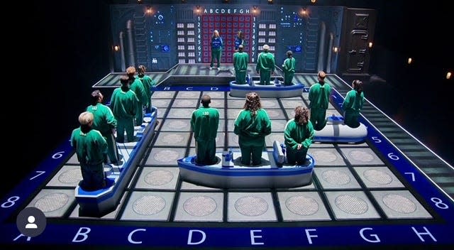 Players in 'Squid Game: The Challenge' were eliminated from the show through a variety of children's games, like Battleship, Dalgona, and Red Light, Green Light. Former Erie Mason coach Justin Keyes, Player 149, was in position B-6 during Battleship.