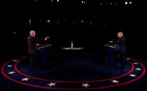 FILE PHOTO: Democratic presidential nominee Biden and President Trump participate in their second debate in Nashville