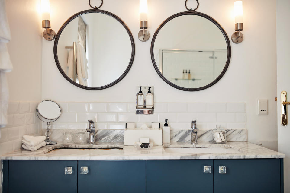 double vanity and sink in the bathroom