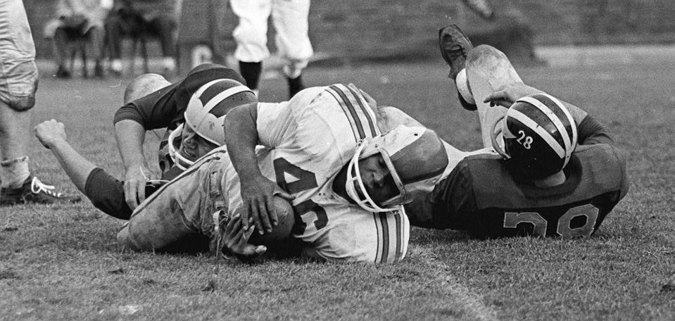 Ohio State fullback Bob Ferguson ran for four touchdowns in the Buckeyes' 50-20 victory on Nov. 25, 1961. [Dispatch file photo]