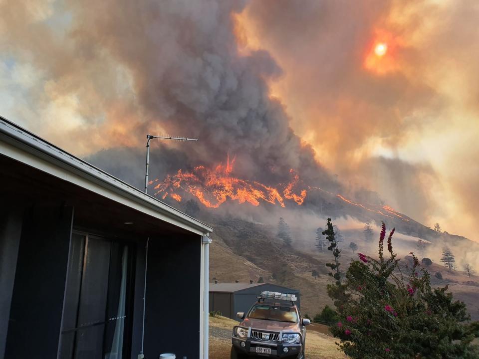 A fire burning in Illinbah, Queensland.