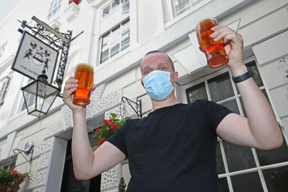 Tony Bennett the owner of The Devereux pub in Temple, London. Pub and hospitality bosses have cheered the Government's proposals to allow customers through their doors again on July 4 as "a welcome relief".