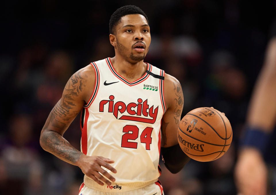 The Trail Blazers sent Kent Bazemore to the Sacramento Kings on Saturday in a multiplayer deal that included a pair of future draft picks.