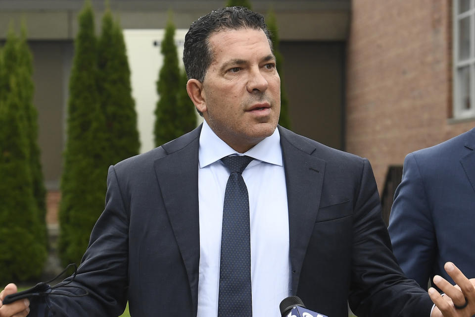 FILE - Joseph Tacopina speaks during a news conference on Sept. 2, 2021, in Schoharie, N.Y. (AP Photo/Hans Pennink, File)