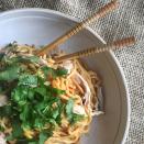 <p>Two steps: assemble and enjoy.</p><p>Get the recipe from <a href="https://www.delish.com/cooking/recipe-ideas/recipes/a45542/coconut-peanut-noodles-shredded-chicken-recipe/" rel="nofollow noopener" target="_blank" data-ylk="slk:Delish;elm:context_link;itc:0;sec:content-canvas" class="link ">Delish</a>.</p>