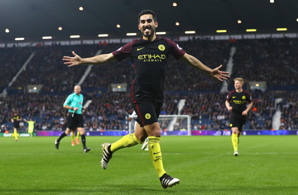 Gundogan celebrates goal